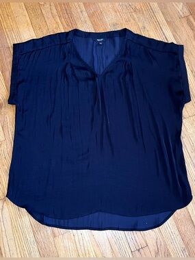 Simply Vera Black V-Neck Short Sleeve Blouse